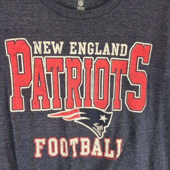 New England Patriots Football Men's XXL T-Shirt NFL Team Apparel Navy Short Slv - Picture 4 of 10